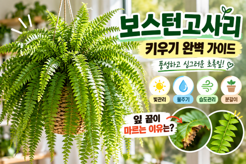 보스턴고사리 키우기 물주기부터 분갈이까지, 풍성하게 키우는 방법