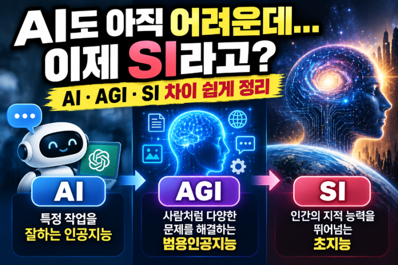 AI도 아직 어려운데 이제 SI라고? AI·AGI·초지능 차이 쉽게 정리
