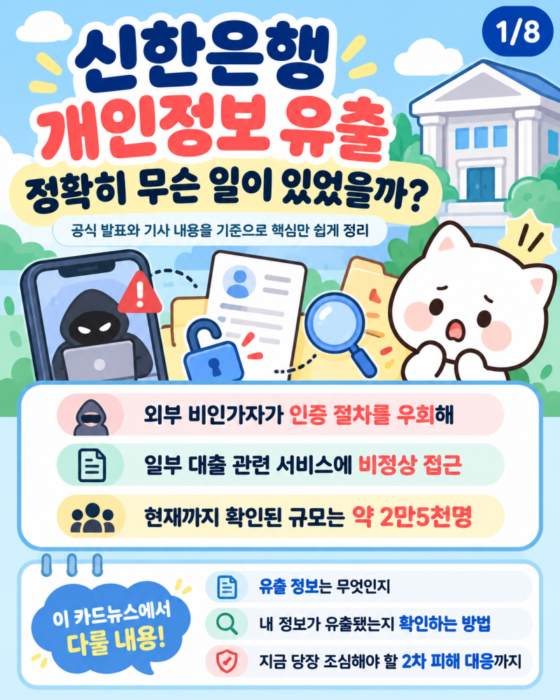 신한은행 개인정보 유출 2만5천명? 주민번호·연소득·대출한도 확인방법 총정리