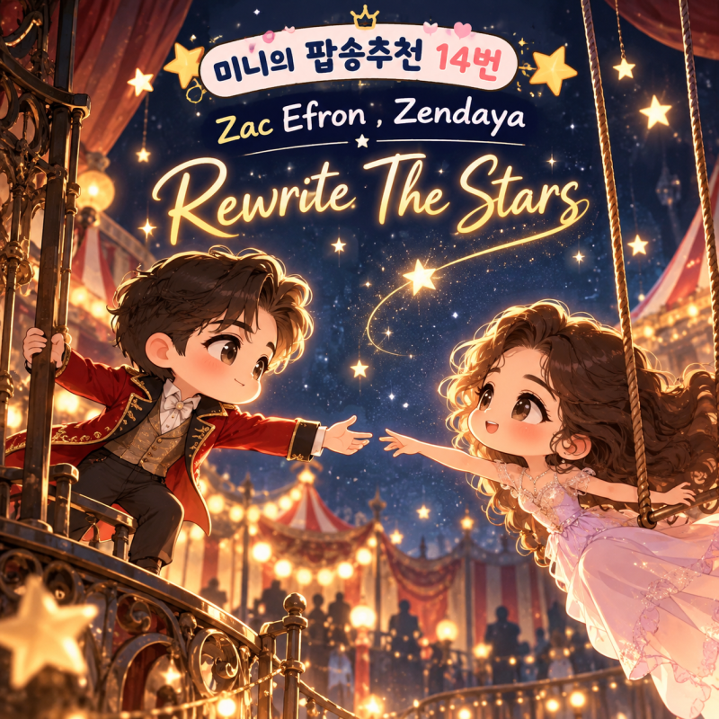 [ 미니의 팝송 추천 14번 ] Zac Efron , Zendaya - Rewrite The Stars ( 가사 , 발음 , 해석 ) ★