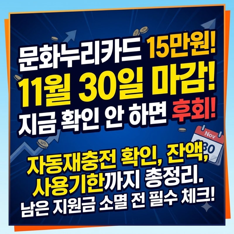 "15만원 그냥 날릴순 없죠!! 문화누리카드 발급 기한·사용기한 필수 체크"