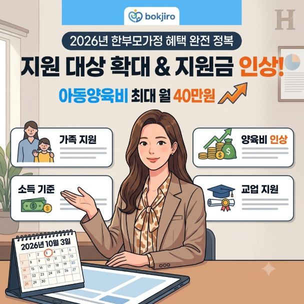 2026년 한부모가정 혜택 총정리! 아동양육비 지원 조건, 금액, 신청 방법 가이드 (청소년한부....