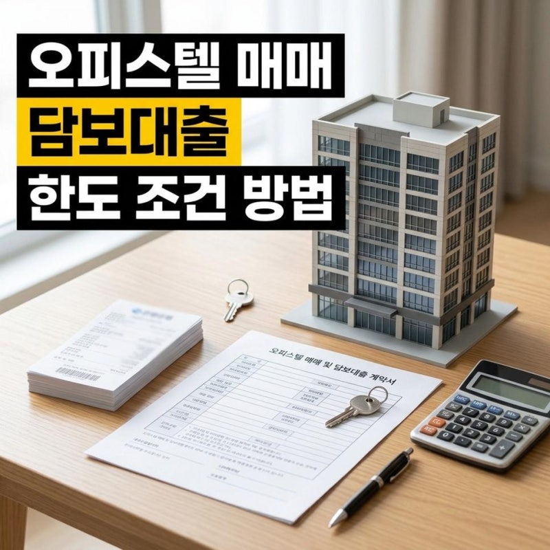 주거용 오피스텔 담보 매매 대출 구매 자금 한도 생애최초 신청 조건 방법