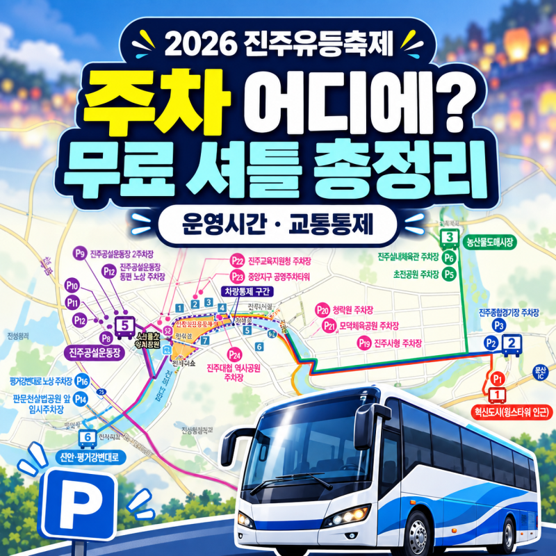 2026 진주유등축제 주차장·무료 셔틀버스 안내｜운영시간과 교통통제 날짜까지