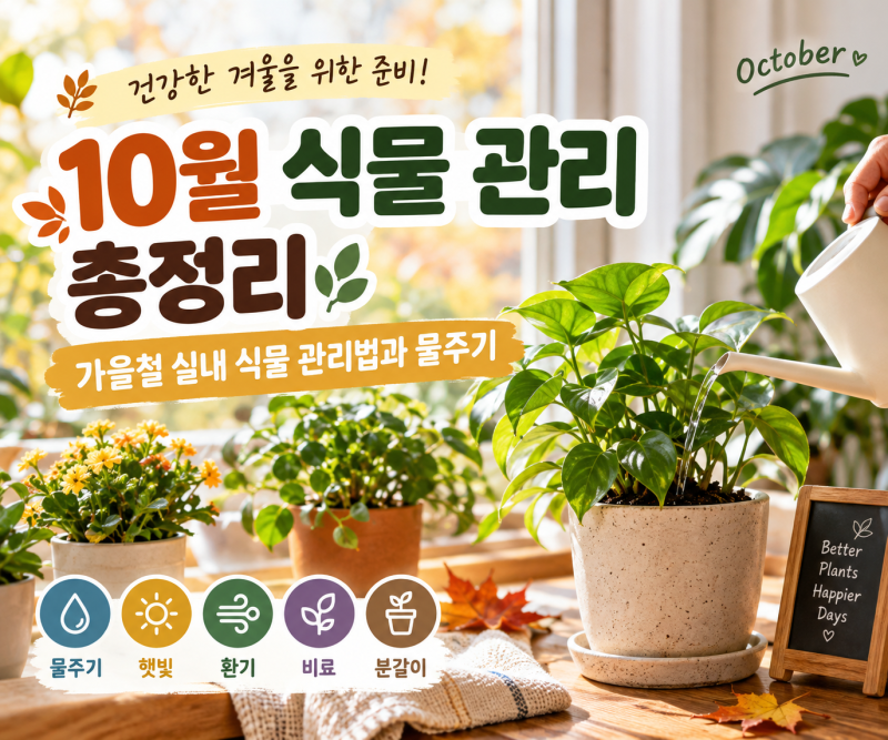 10월 식물 관리 총정리｜가을철 실내 식물 관리법과 물주기