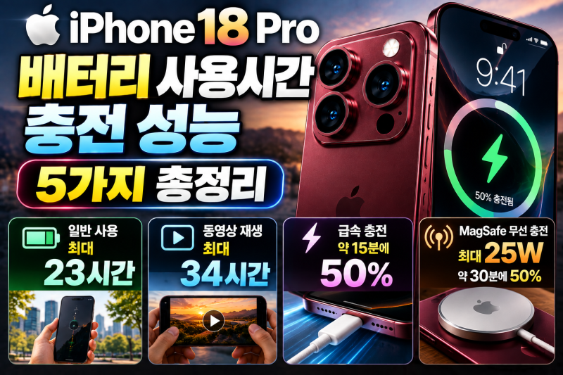 아이폰 18 프로 배터리, 하루 종일 사용해도 충분할까?