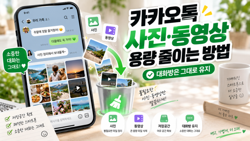 카카오톡 사진·동영상 용량 줄이는 방법｜대화방은 그대로 유지