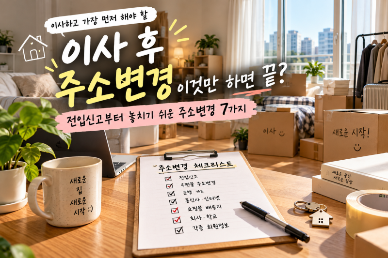 이사 후 주소 변경 이것만 하면 끝?｜전입신고부터 놓치기 쉬운 주소 변경 7가지