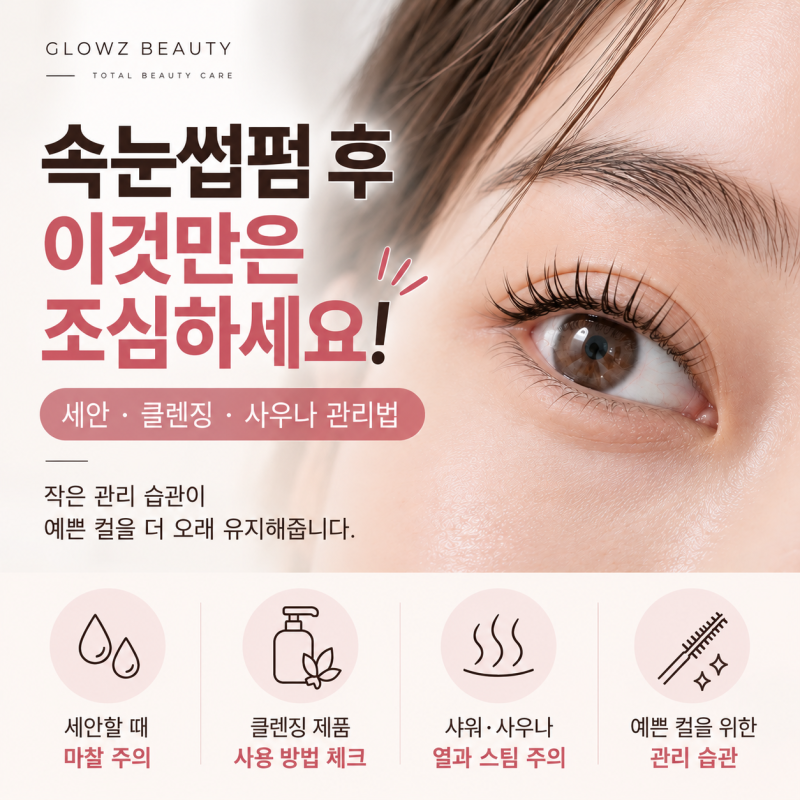 속눈썹펌 후 이것만은 조심하세요! 세안·클렌징·사우나 관리법