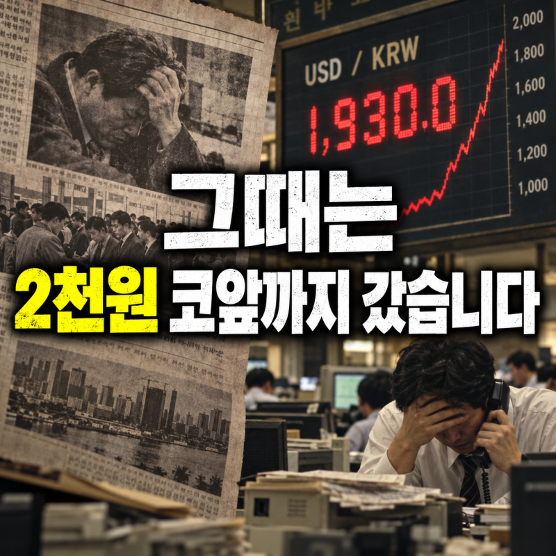 요즘 환율도 무섭다 했는데… 1997년 IMF 때는 달러가 1,965원까지 갔습니다