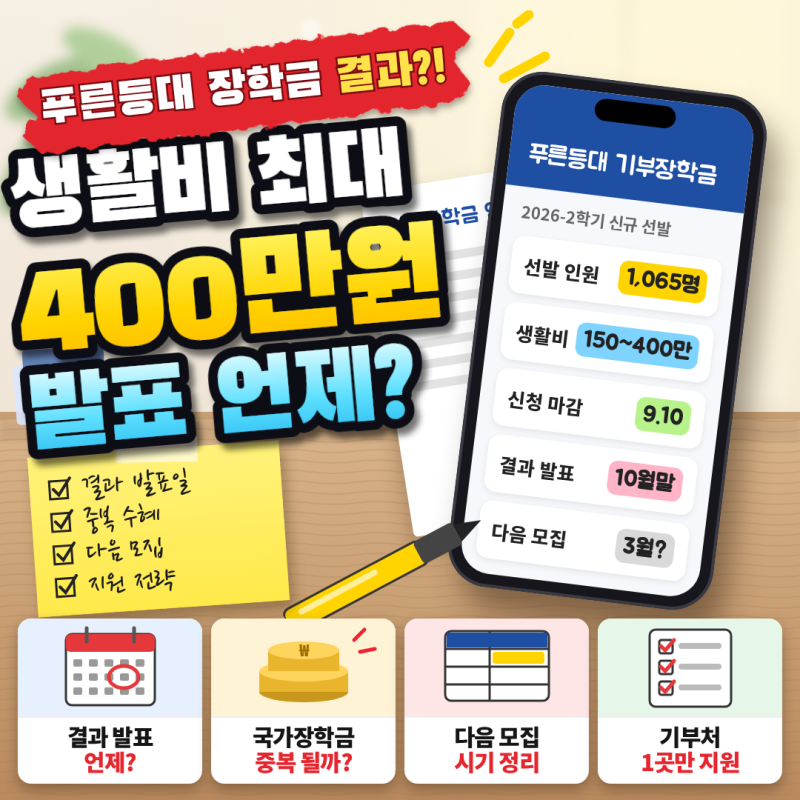 푸른등대 장학금 결과 기다리는 중이라면? 발표 전에 확인할 것