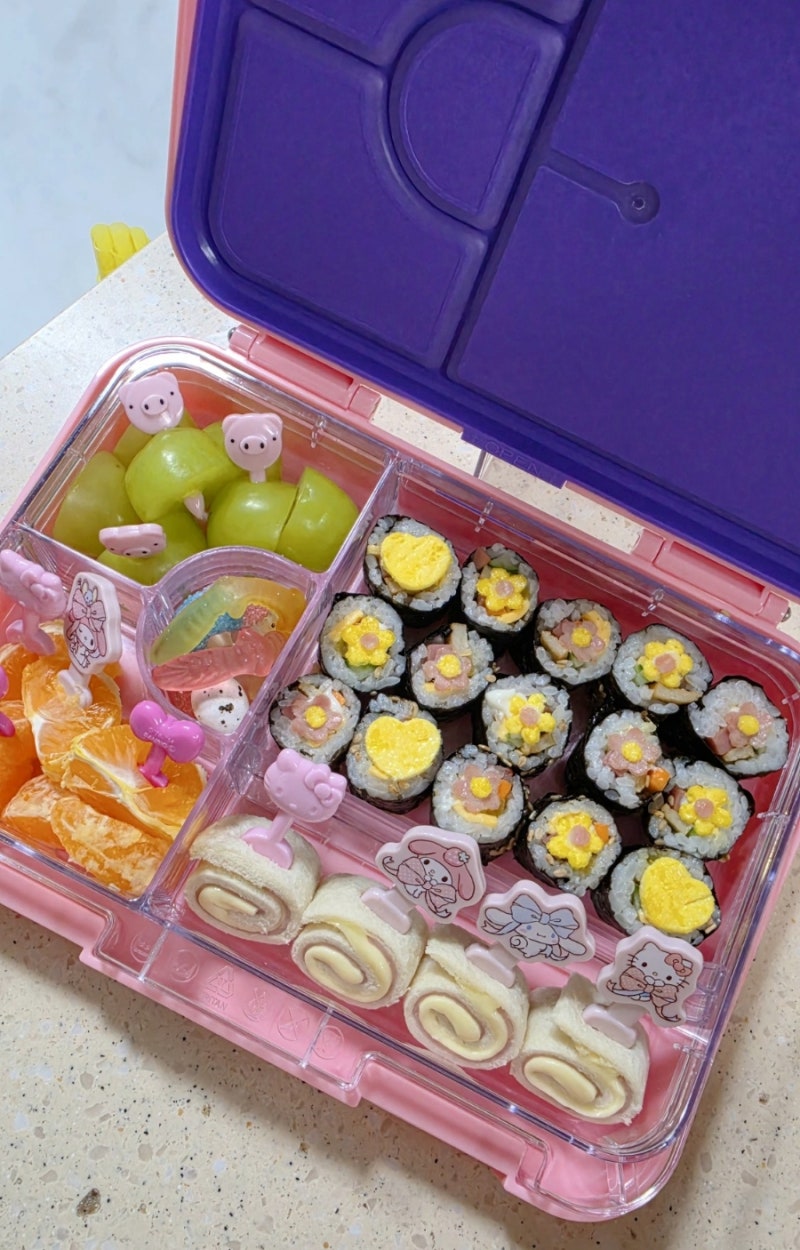 유치원 소풍 도시락 메뉴 추천｜꽃김밥·과일도시락, 콩콩도시락에 예쁘게 싸봤어요