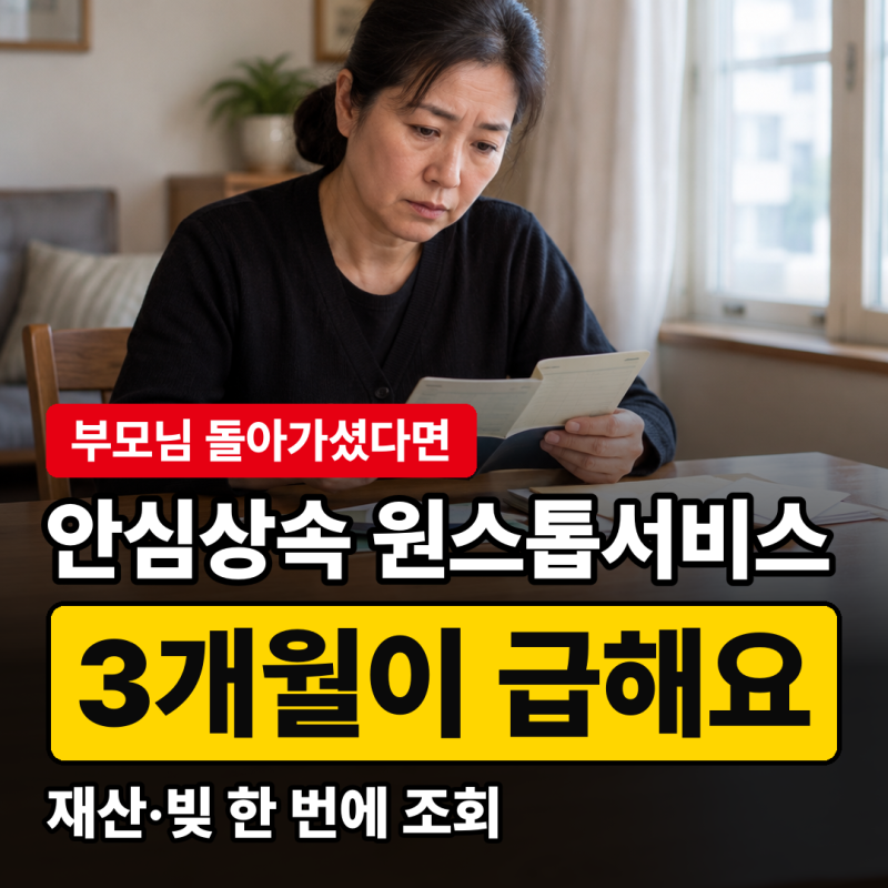 안심상속 원스톱서비스 사망자 재산조회, 1년보다 3개월이 급한 이유
