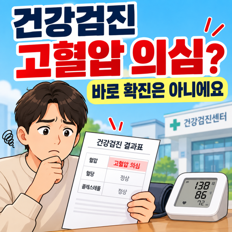 건강검진에서 고혈압 의심이 나왔다면? 바로 고혈압 확진은 아니에요