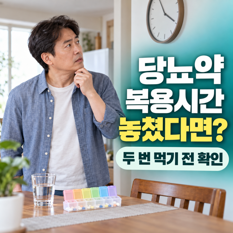 당뇨약 복용시간 놓쳤다면? 두 번 먹기 전 확인할 것