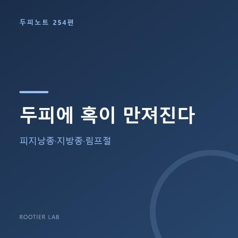 두피에 혹이 만져진다 — 피지낭종·지방종·림프절