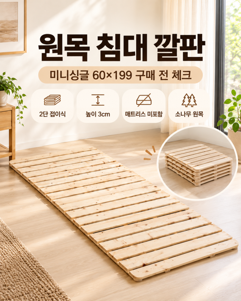 원목 침대 깔판 미니싱글 60x199, 노르웨이숲 구매 전 체크