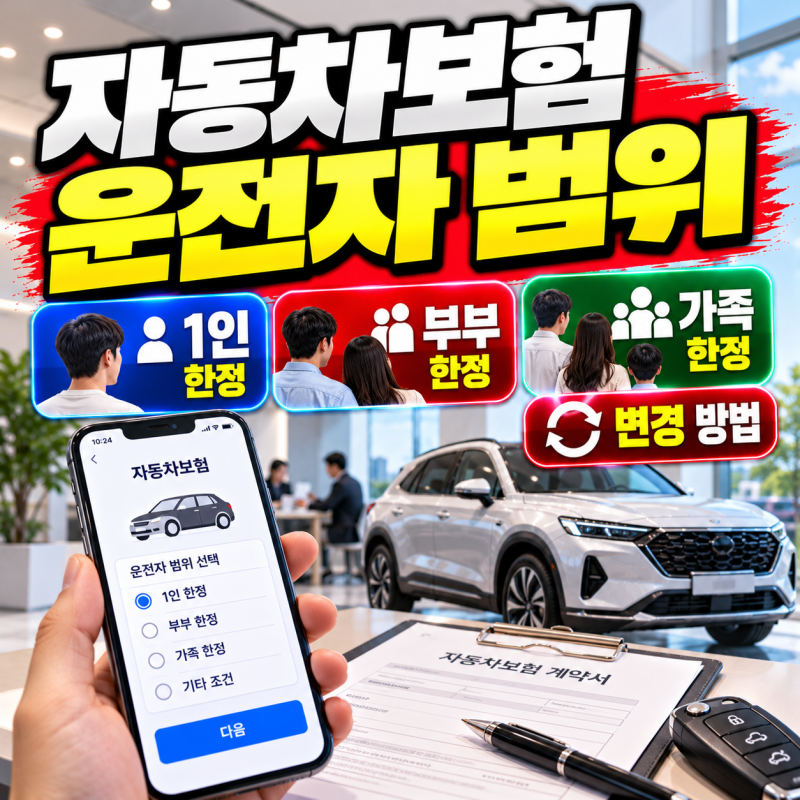 자동차보험 운전자 범위, 1인·부부·가족한정부터 변경 방법까지 알아보기