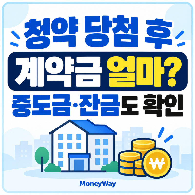 청약 당첨 후 계약금 얼마? 중도금·잔금 납부 순서와 확인방법