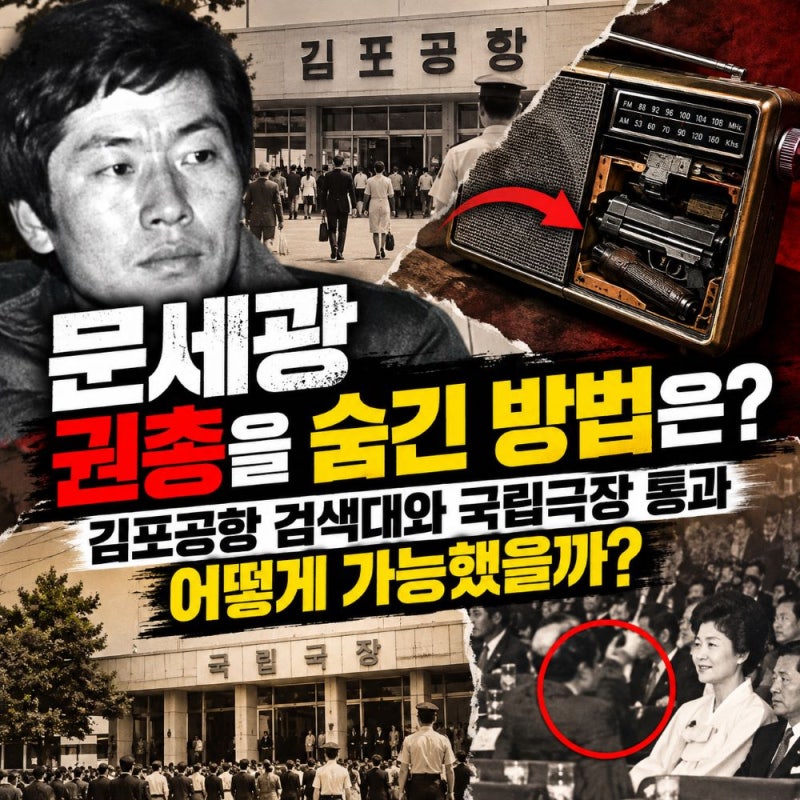 문세광이 권총을 숨긴 방법, 김포공항 검색대와 국립극장 통과 어떻게 가능했나?