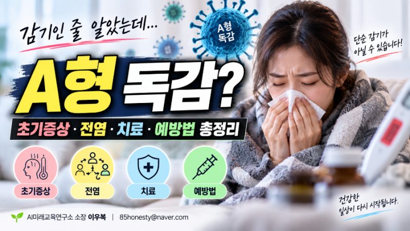감기인 줄 알았는데 A형 독감? 초기증상·전염·치료·예방법 총정리