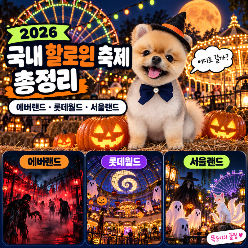 ♥2026 국내 할로윈 축제 총정리!!(+ 에버랜드 블러드시티·롯데월드·서울랜드 기간과 즐기는 ....