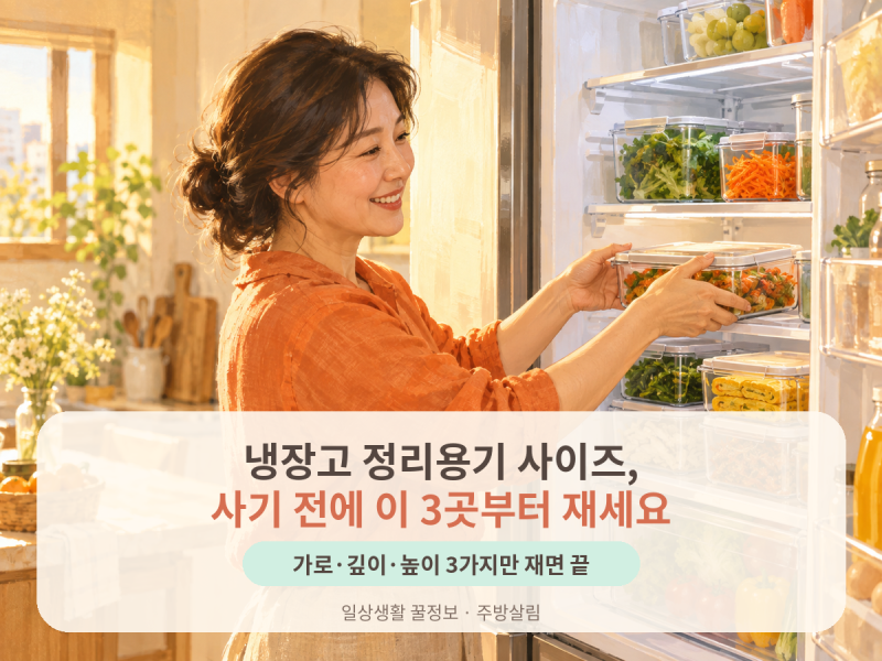 "냉장고 정리용기 사이즈 고르는 법, 사기 전에 이 3곳부터 재세요"