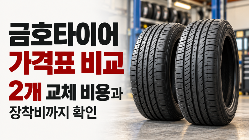 금호타이어 가격표 비교, 2개 교체 비용과 장착비까지 확인