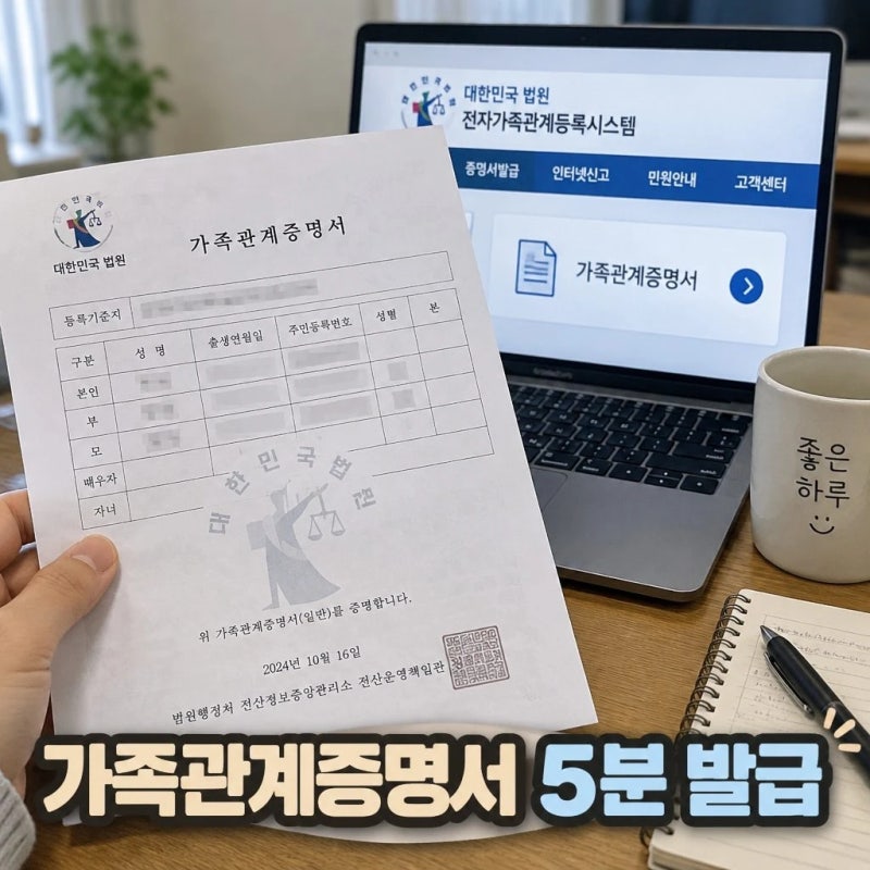 가족관계증명서 인터넷 발급 방법 PDF 저장부터 상세·일반 차이까지 정리
