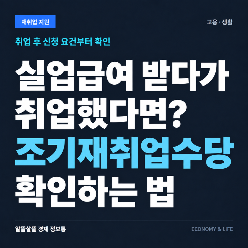 실업급여를 받다가 취업했다면? 조기재취업수당 신청 조건 확인하는 법