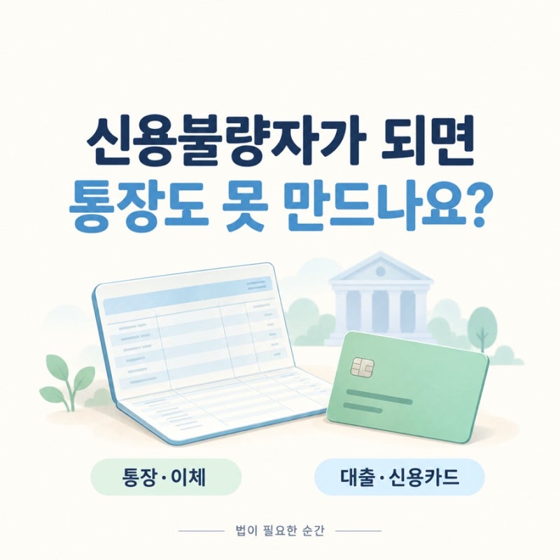 신용불량자가 되면 통장도 못 만드나요? 대출·카드·은행거래 알아보기 신용회복위원회 시....