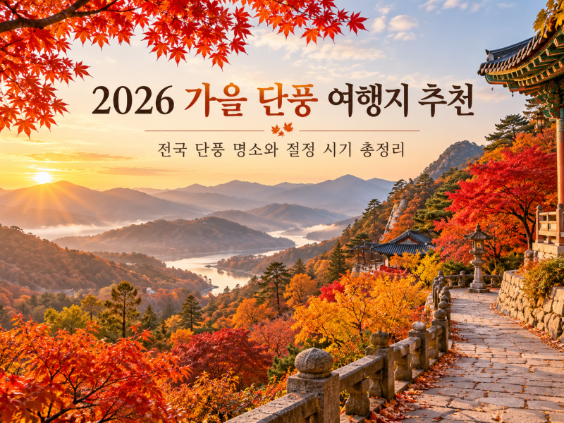 2026 가을 단풍 여행지 추천｜전국 단풍 명소 7곳·절정 시기 총정리