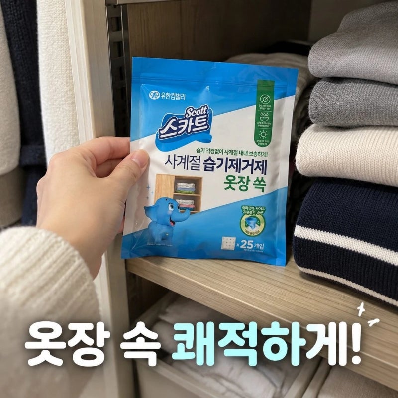 습기제거제 추천｜스카트 사계절 옷장 쏙 30g 25개입 미니 제습제