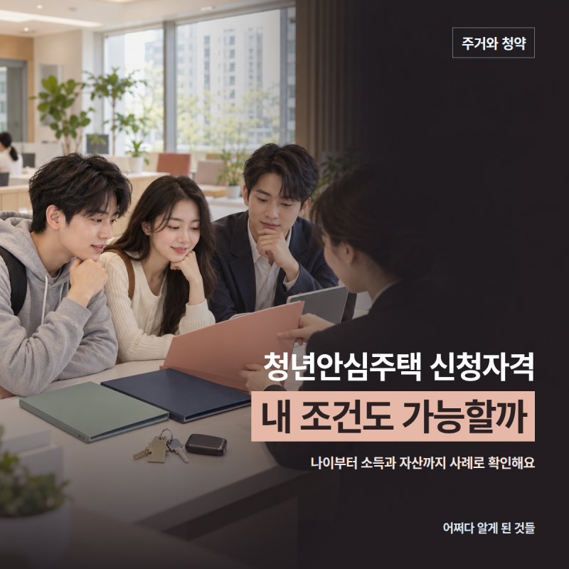 청년안심주택 신청자격, 내 소득과 자산으로 가능한지 사례로 확인하기