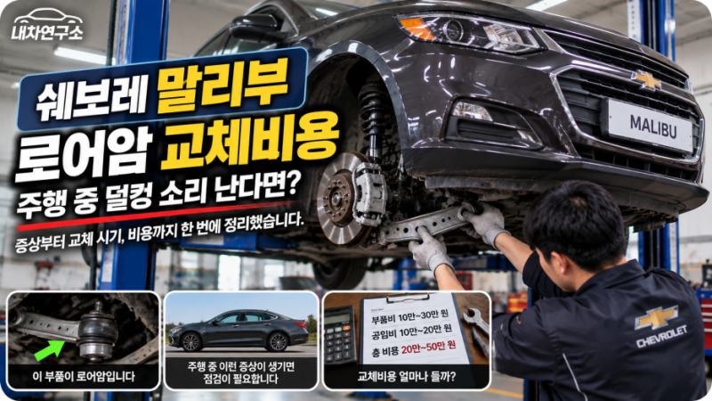 말리부 로어암 교체비용, 방지턱 넘을 때 덜컹거리면 한쪽만 바꿔도 될까?