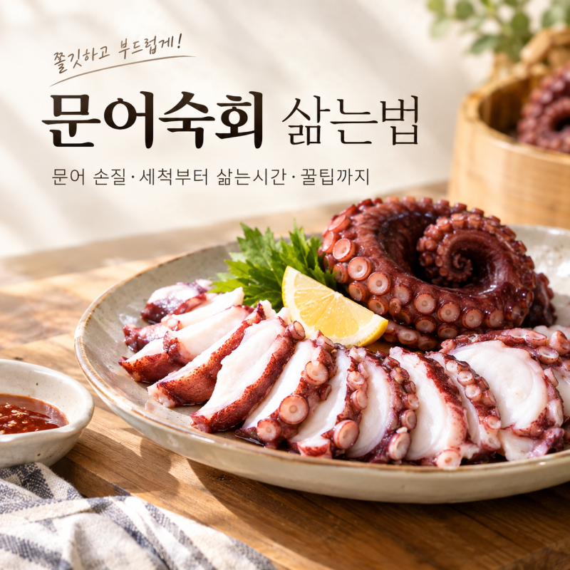 문어숙회 삶는법! 문어 손질·세척부터 문어삶는시간·야들야들하게 삶는 꿀팁