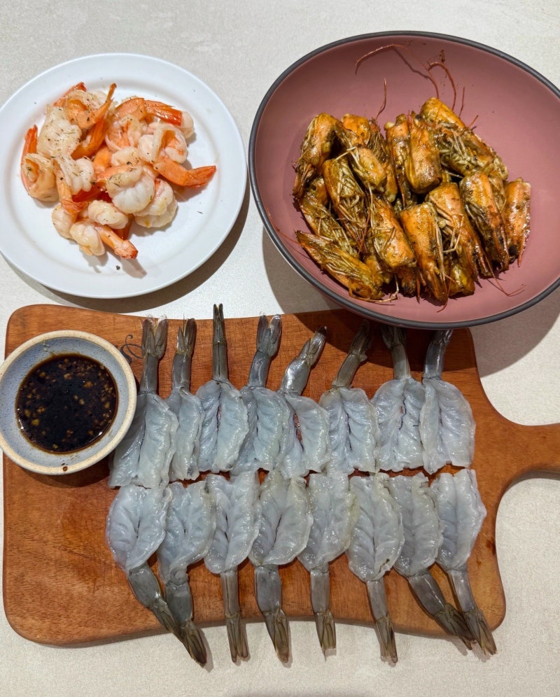 제철 흰다리새우 200% 만족 레시피 (새우회, 새우구이, 새우버터구이)