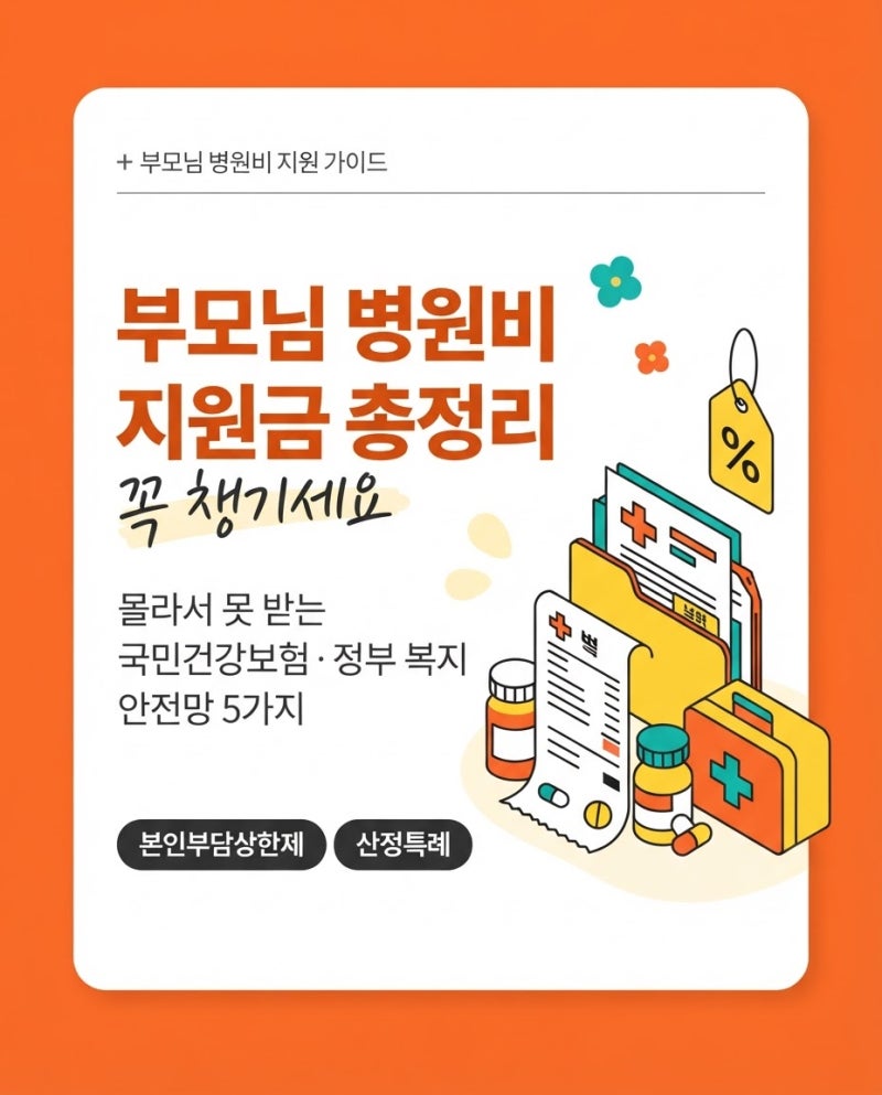 부모님 병원비 부담 덜어주는 5가지 정부 지원 제도와 절약 꿀팁!(+본인부담상한제 정부복지....