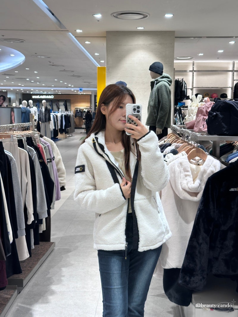 내셔널지오그래픽 고윤정 후리스 직접 입어보니? 코스토니 후드 플리스 자켓 사이즈 팁