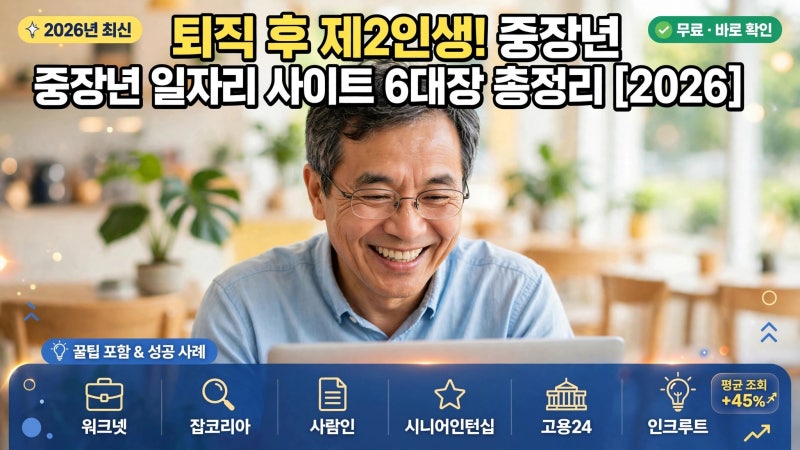 퇴직 후 제2인생! 중장년 일자리 사이트 6대장 총정리 [2026]