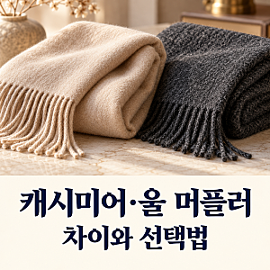 캐시미어 100%와 울 혼방 머플러, 따뜻함·보풀·관리 어떻게 다를까?
