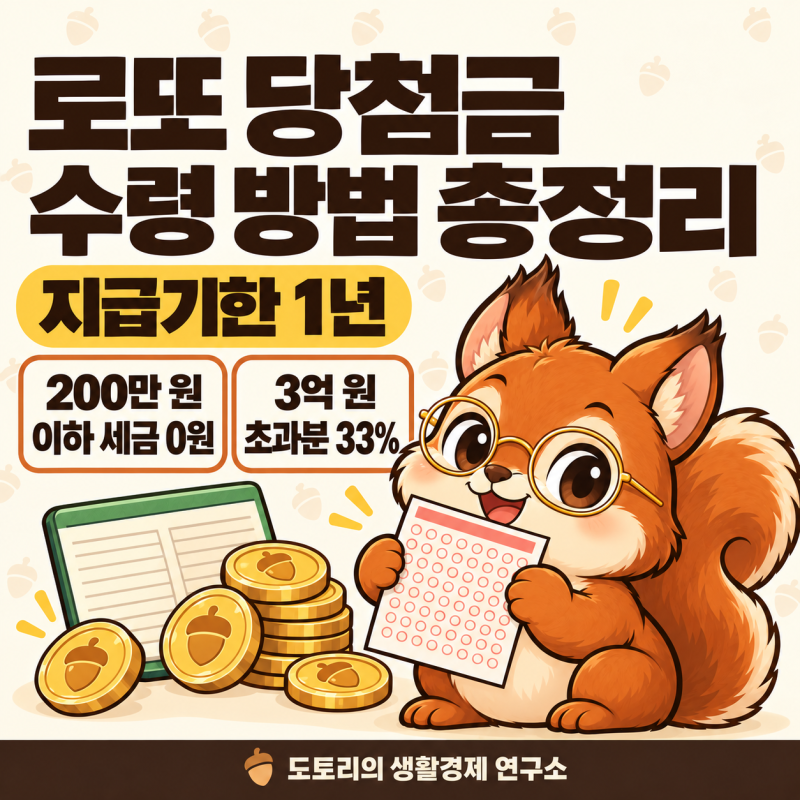 로또 당첨금 수령 방법, 등수별 지급처·세금 계산·지급기한 1년 총정리