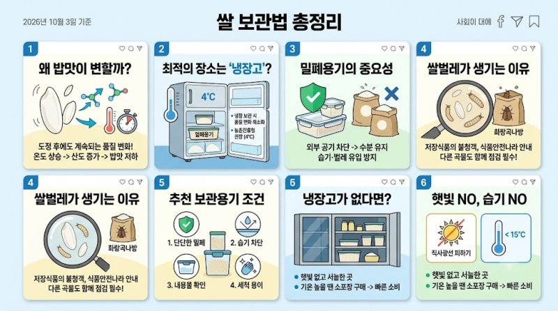 쌀 보관법 총정리｜쌀벌레 안 생기게 하고 밥맛 오래 유지하는 방법