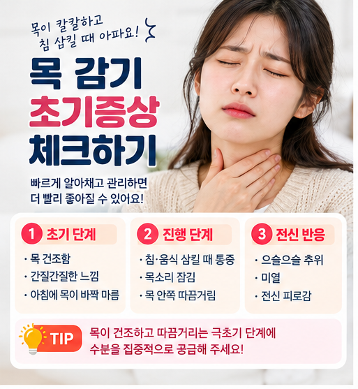 목 감기 초기증상 침 삼킬 때 통증? 병원 문 닫았을 때 집에서 목 편해지는 생활 관리법 총정....