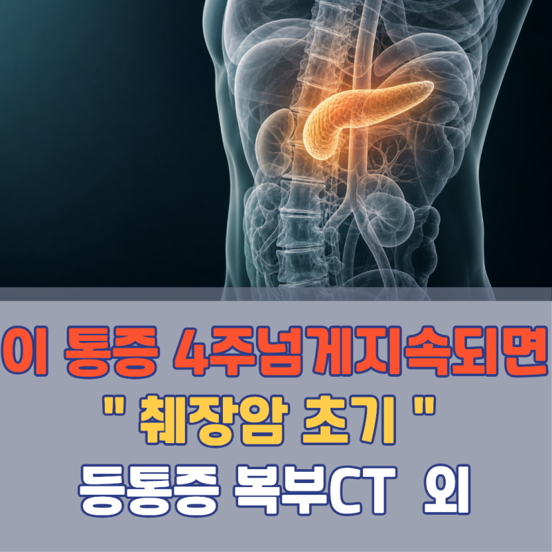 이 통증이 4주 넘게 계속되면 암일 수도 있습니다! 췌장암 초기증상 | 등 통증 자가진단 복부C....