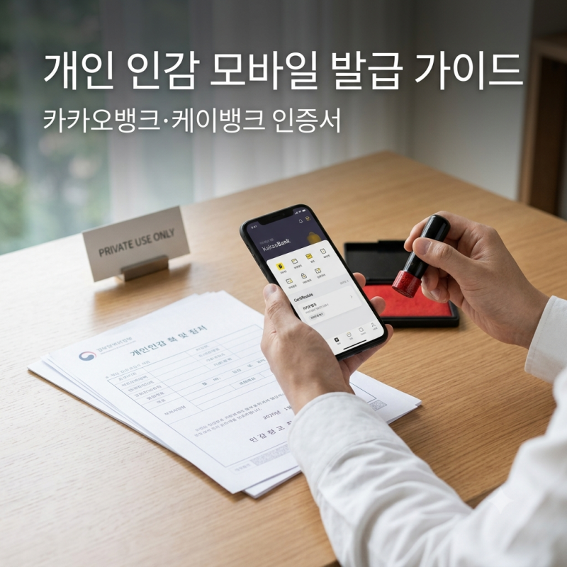카카오뱅크 케이뱅크 모바일 개인 법인 인감증명서 발급 열람법 완벽 정리