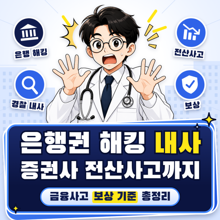 은행권 <b>해킹</b> 내사 증권사 전산사고 <b>금융사</b>고 보상 기준 총정리