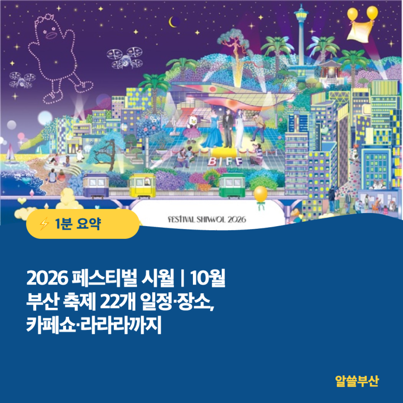 2026 페스티벌 시월｜10월 부산 축제 22개 일정·장소, 카페쇼·라라라까지