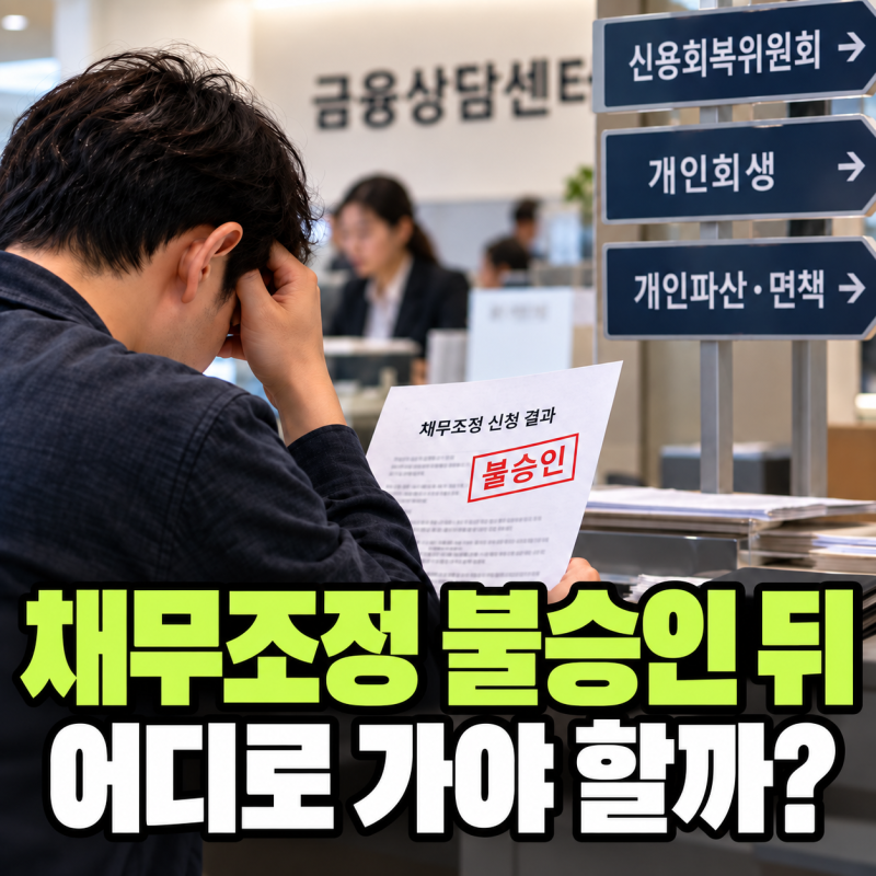 “한 곳에서 안 됐다고 끝은 아니다” 채무조정 불승인 뒤, 어디로 가야 할까?