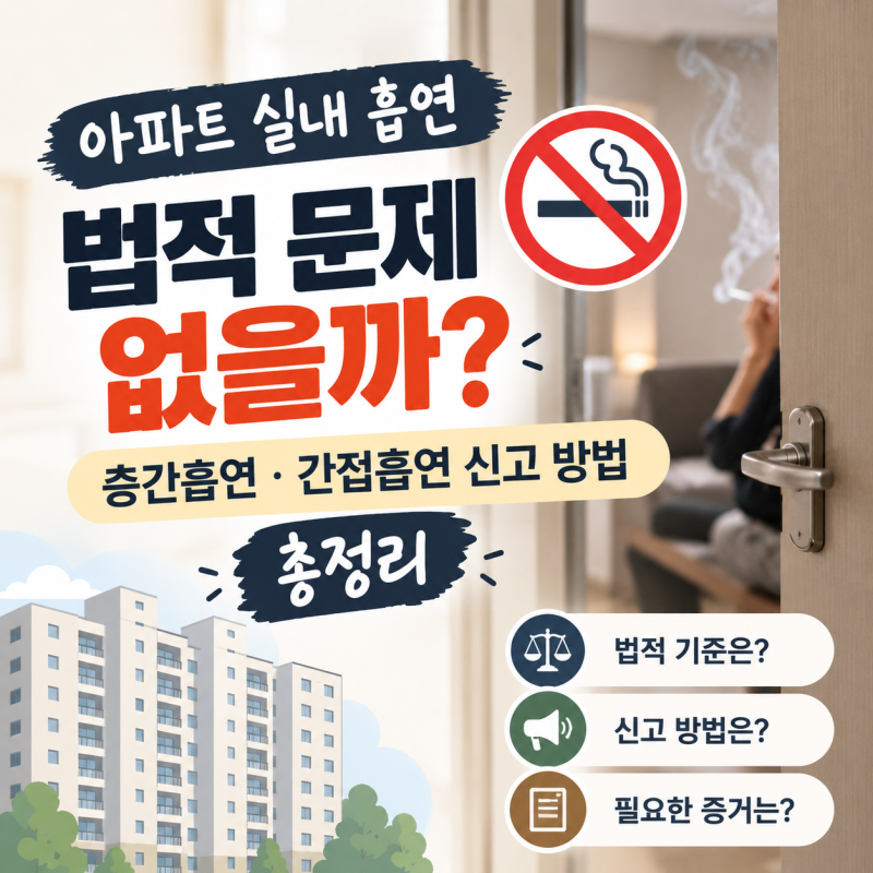 아파트 실내 흡연 법적 문제 없을까? 층간흡연 간접흡연 신고 방법 총정리